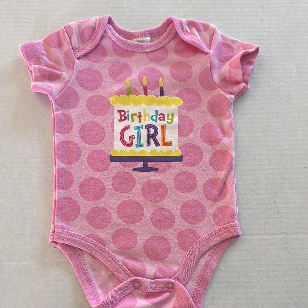 Pink Birthday Girl Onesie, Size 12m
